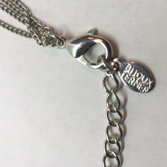 Y Necklace Silvertone  Rhinestone Bijoux Terner - Picture 3 of 4